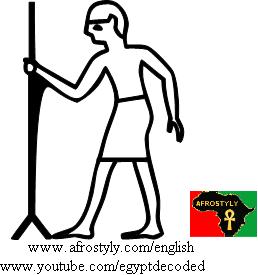 Man leaning on forked stick - A20 - Hieroglyphic Sign List of Gardiner, Medu Neter, Hieroglyphs Alphabet